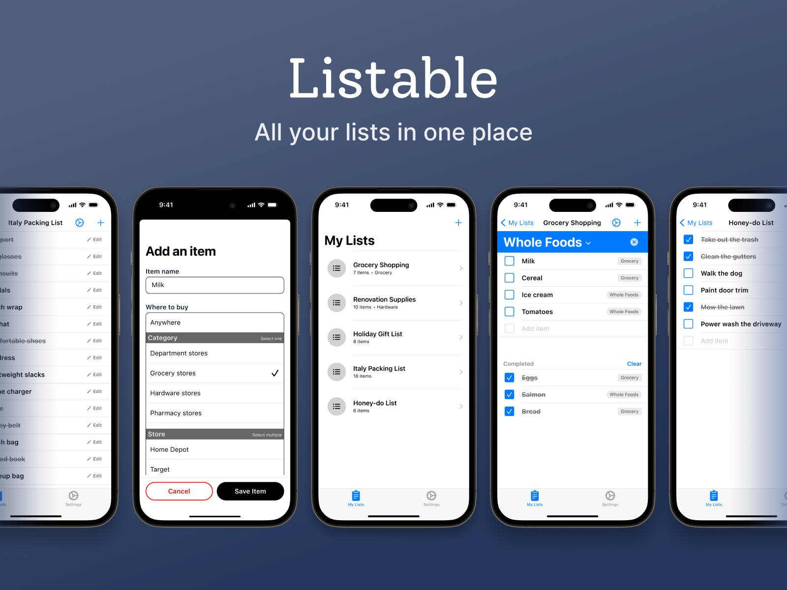 Listable iOS App